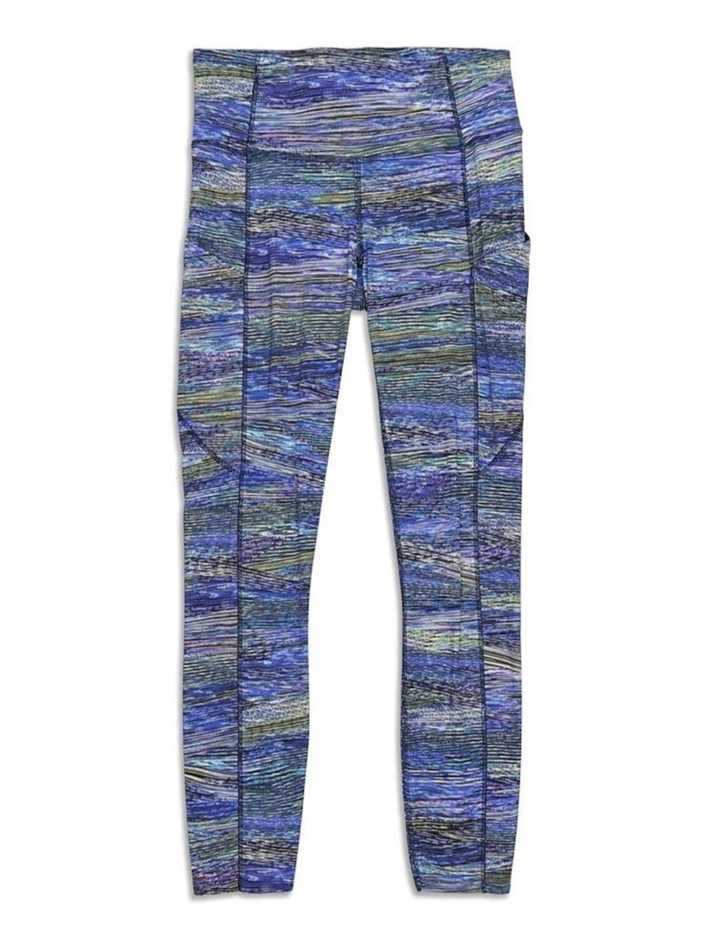 lululemon Fast & Free 7/8 Tight II *Nulux 25" Leggings Blue & Black Size 4